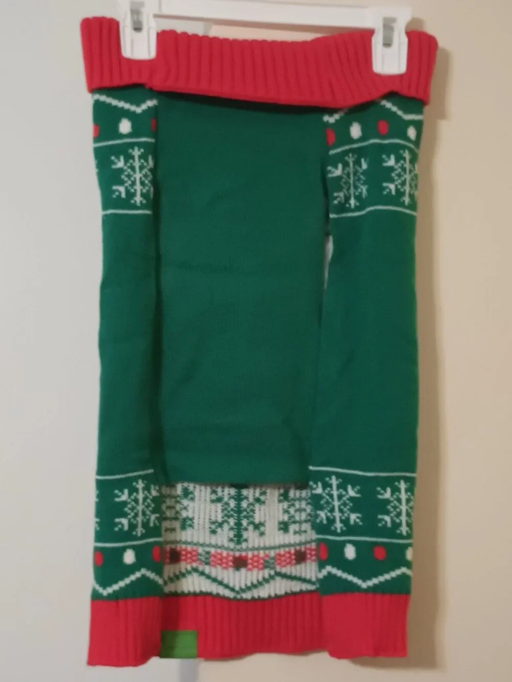NWT~ Peanuts Snoopy & Woodstock Green & Red Knit Holiday Pet Sweater (Size:  XL)